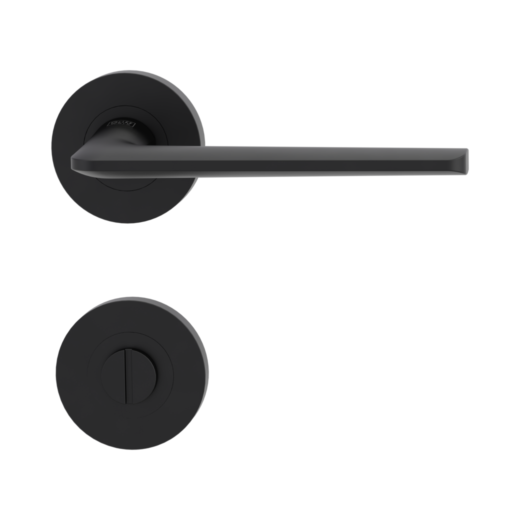 door handle set REMOTE screw on cl4 rose set round wc graphite black