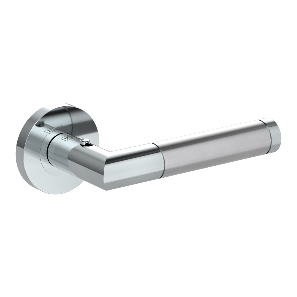 door handle set LOREDANA PROF screw on rose set round smart2lock 2.0 R polished/brushed steel