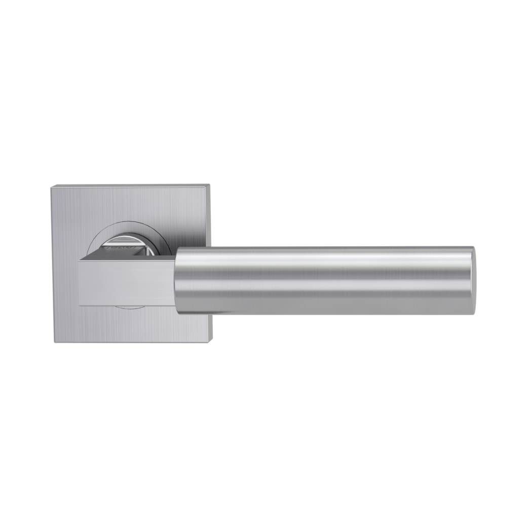 door handle set METRICO PROF screw on cl4 rose set square OS brushed steel