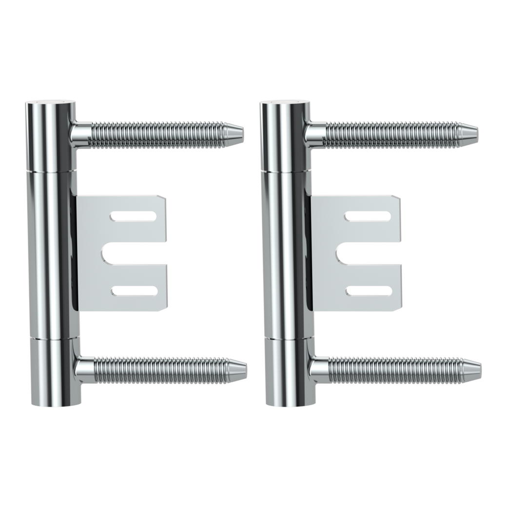 AXUM 9300 pair of hing.incl.frame parts rebated doors 3-pc. Polished stainless steel steel frame
