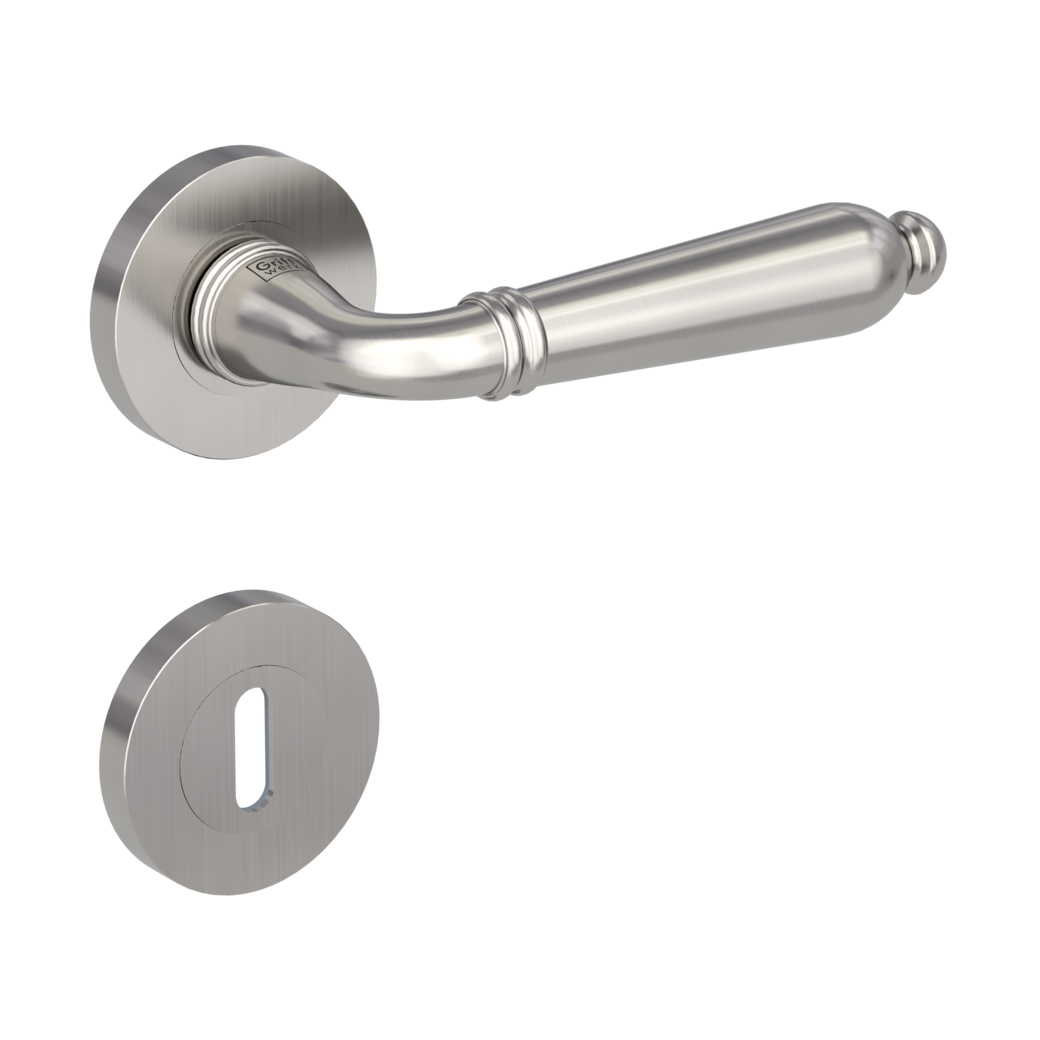 CAROLA door handle set Screw-on system GK4 round escutcheons Cipher bit velvet grey