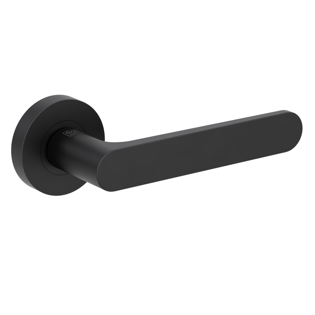 AVUS door handle set Screw-on system GK4 round escutcheons OS graphite black
