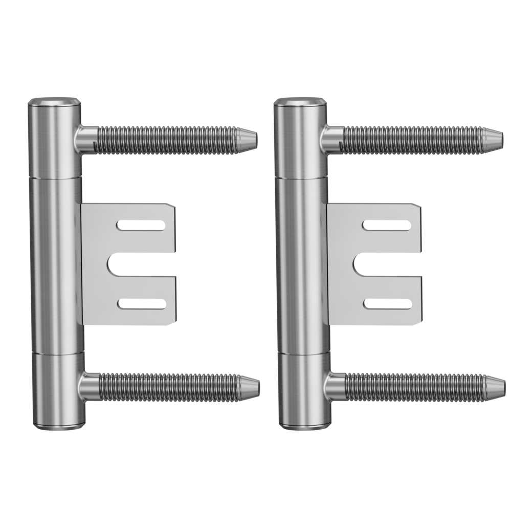 AXUM 9301 pair of hing.incl.frame parts rebated doors 3-pc. Satin stainless steel steel frame