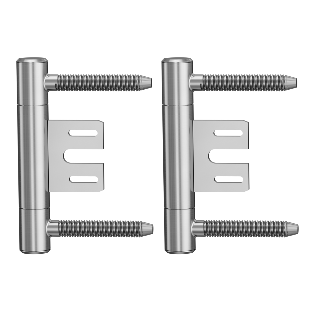 Paire de paum.AXUM 9301 a.parties cadre porte en feuillure 3 pièces Huisserie en acier acier inox mat