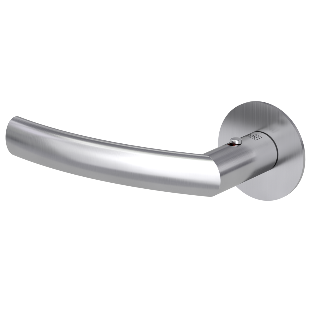 LORITA PIATTA S door handle set Flat escutcheons round smart2lock 2.0 L satin stainless steel