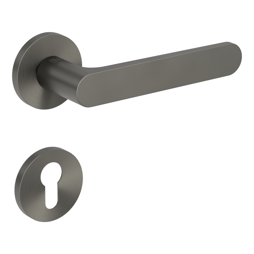 Türgriffgarnitur VAYA 291 AVUS Fast2Fix Rosetten rund Profilzylinder Kaschmirgrau