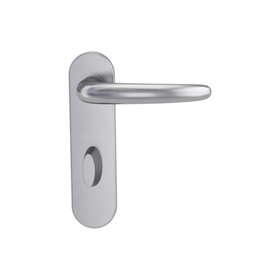 door handle set ULMER GRIFF PROF screw on cl4 short plate round wc red/white brushed steel