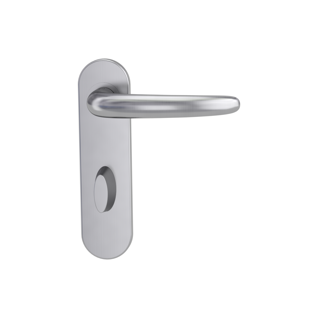 door handle set ULMER GRIFF PROF screw on cl4 short plate round wc red/white brushed steel