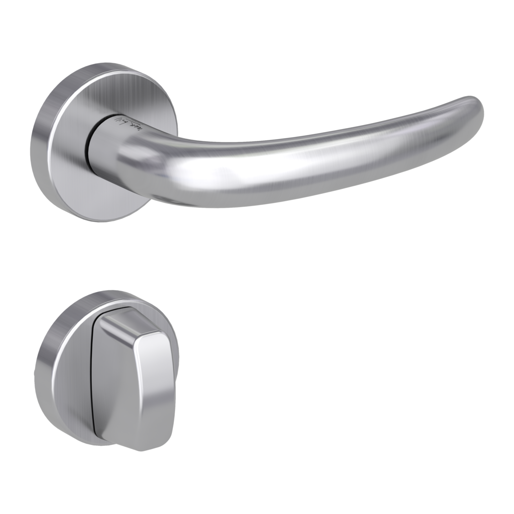 ULMER GRIFF door handle set Clip-on system GK3 round escutcheons WC satin stainless steel