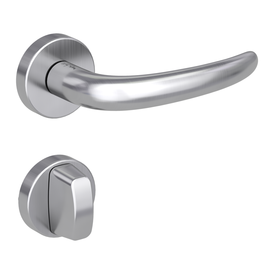 door handle set ULMER GRIFF clip on cl3 rose set round wc brushed steel