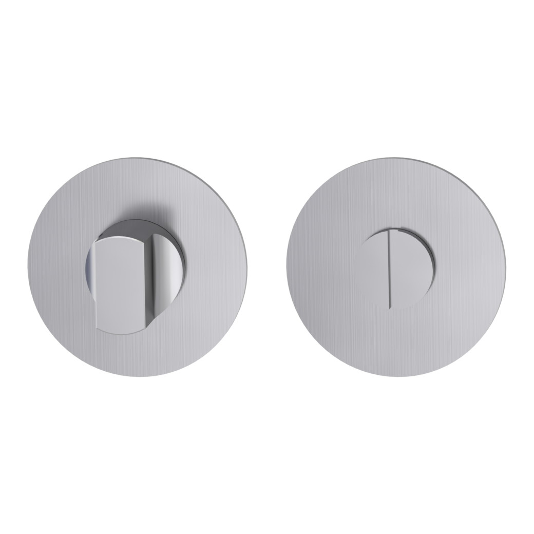 Pair of escutcheons round WC Flat escutcheon stainless steel matt