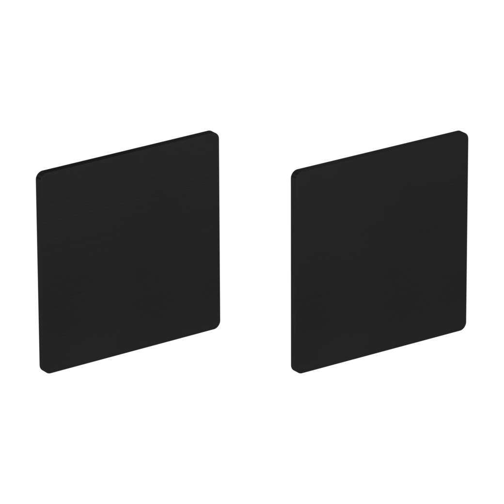 Pair of escutcheons straight-edged blank escutcheon Flat escutcheon graphite black