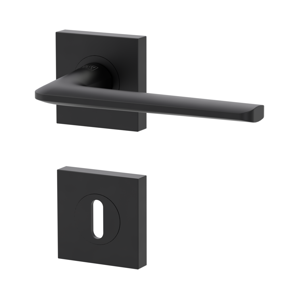 door handle set REMOTE screw on cl4 rose set square mortice lock graphite black