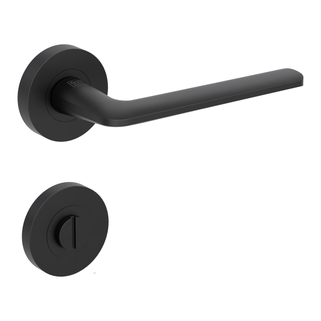 door handle set REMOTE screw on cl4 rose set round wc graphite black