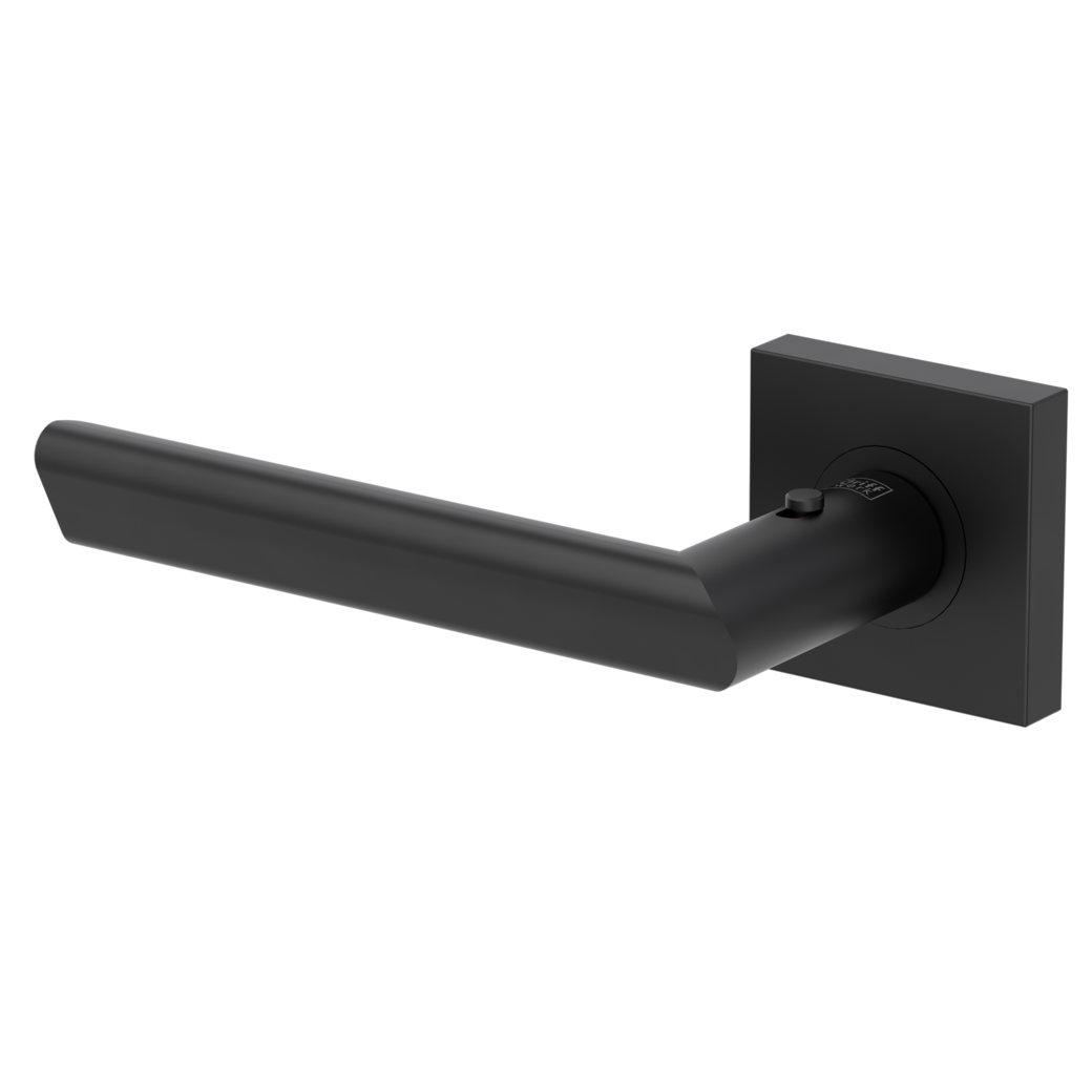 TRI 134 door handle set Screw-on system straight-edged escut. smart2lock 2.0 L graphite black