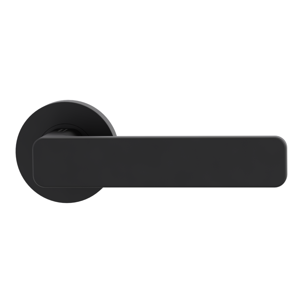 door handle set MINIMAL MODERN screw on cl4 rose set round OS graphite black