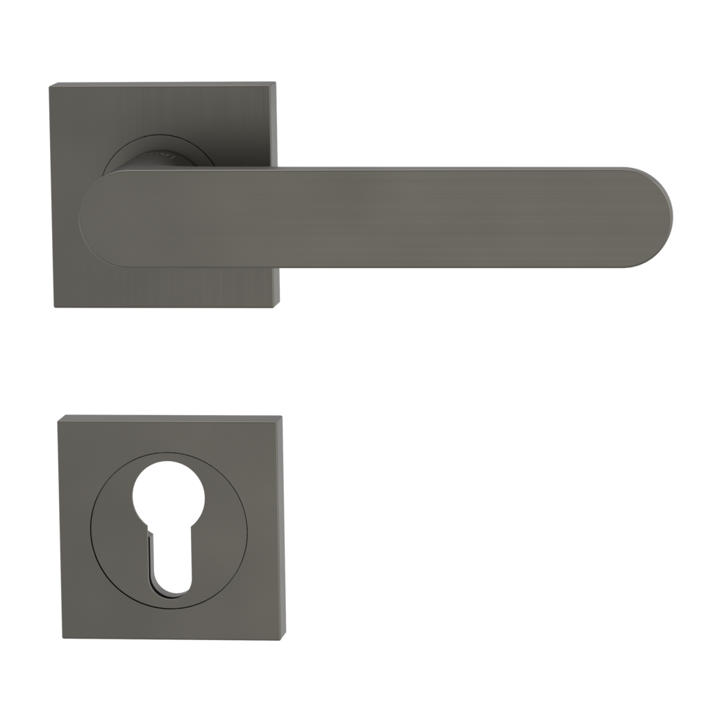 door handle set AVUS screw on cl4 rose set square euro profile cashmere grey