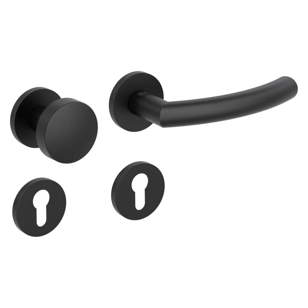 alternate set VAYA basic 254 VIVA Fast2Fix GK3 Round escutcheons knob R2 graphite black R
