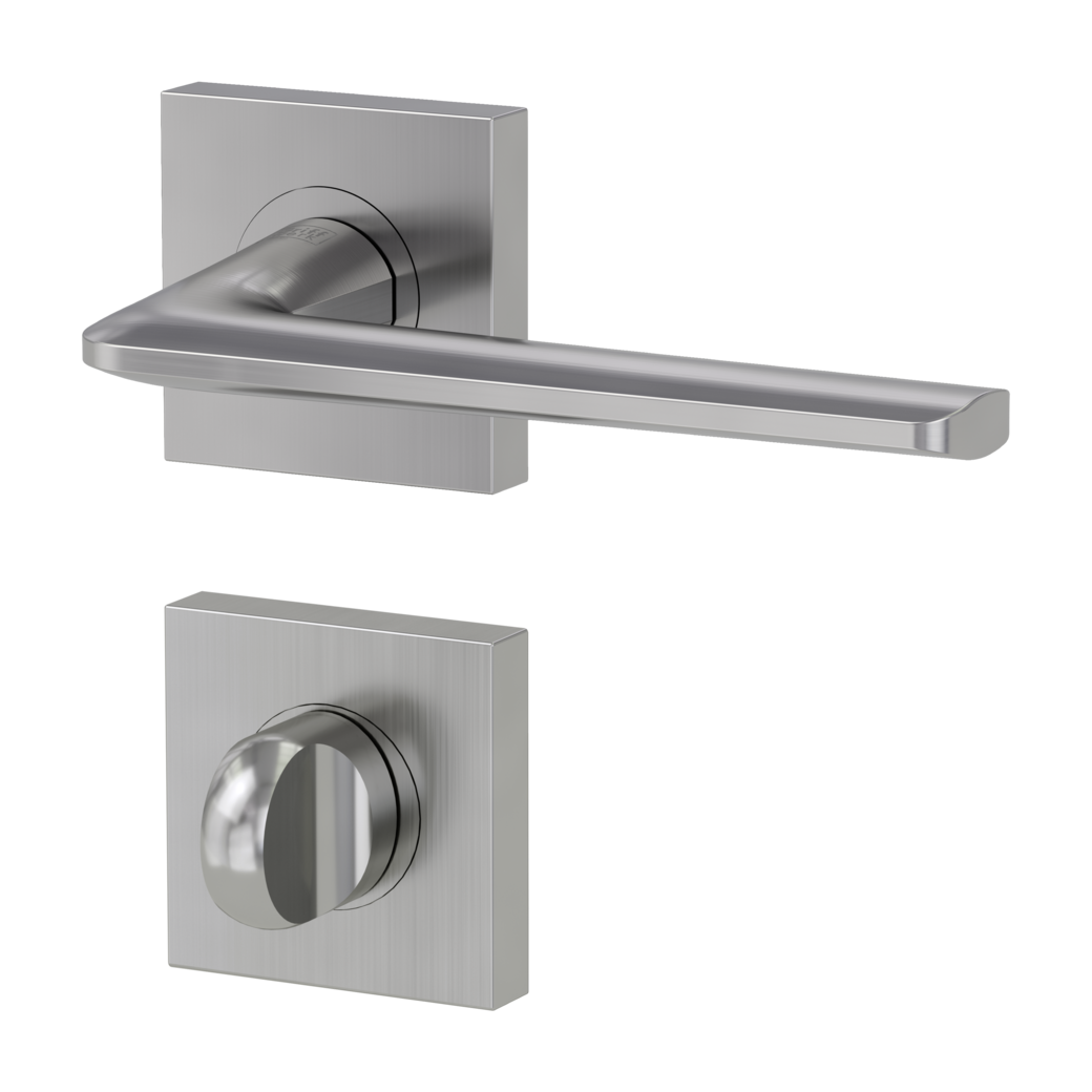 REMOTE door handle set Screw-on sys.GK4 straight-edged escut. WC velvet grey