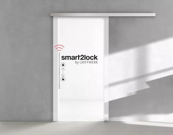 PLANEO smart2lock: Undisturbed at the touch of a button - privacy for rooms with sliding doors with convenient 1-handed operation.