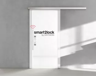 PLANEO smart2lock : sans être dérangé en appuyant sur un bouton - intimité pour les pièces avec portes coulissantes avec commande confortable d'une seule main.