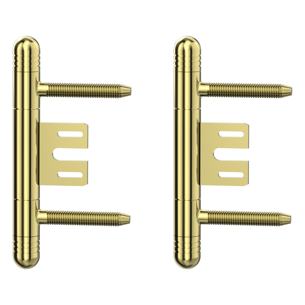 Par bisagras AXUM 9303 incl.Piezas marco puertas con rebaje 3-piezas Marco de acero Imitación latón