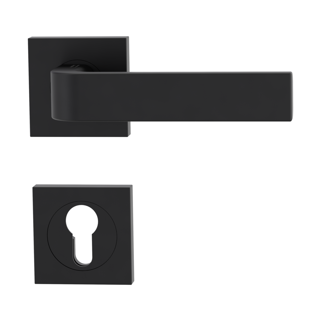 door handle set GRAPH screw on cl4 rose set square euro profile graphite black