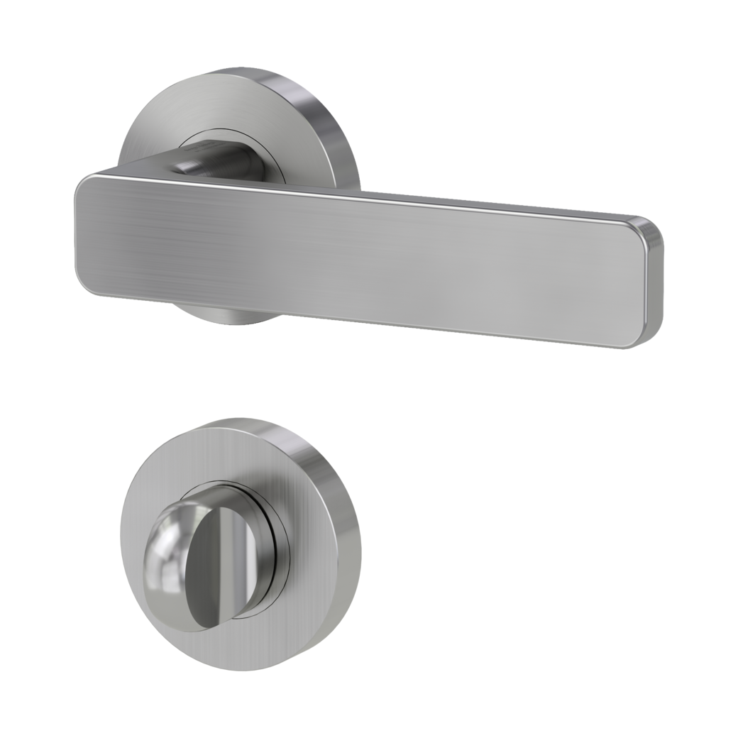 door handle set MINIMAL MODERN screw on cl4 rose set round wc velvety grey