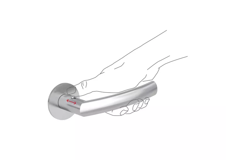Die Abbildung zeigt den Griffwerk Türgriff LORITA PIATTA S mit smart2lock.