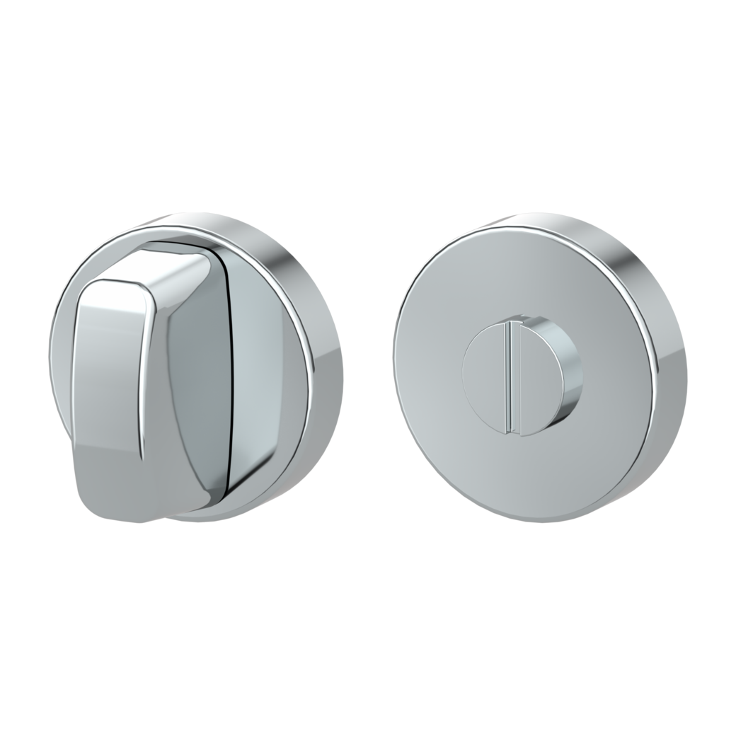 Pair of escutcheons round WC Clip-on system polished stainless steel