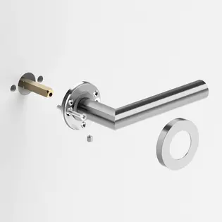 Screw-on techniquefor door handles means a high-quality stainless steel screw rosette, invisible screw connection as well as a substructure made of stainless steel
