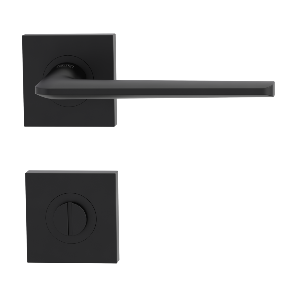 REMOTE door handle set Screw-on sys.GK4 straight-edged escut. WC graphite black