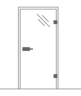 The figure shows the sketch of a glass revolving door.