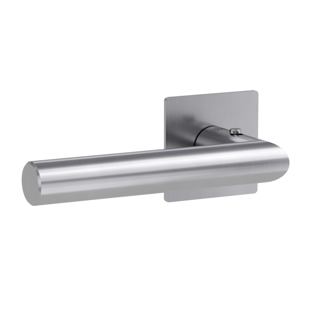 LUCIA PIATTA S QUATTRO door handle set Flat escutcheons straight-edged smart2lock 2.0 L satin stainless steel