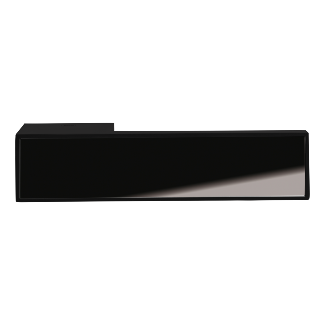 Door handle pair FRAME 1.0 graphite black 38-45mm unlockable with inlay black glossy