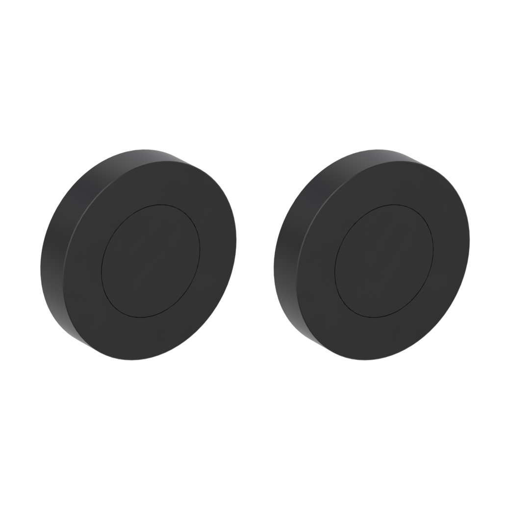 Pair of escutcheons zinc round blank escutcheon Screw-on system graphite black