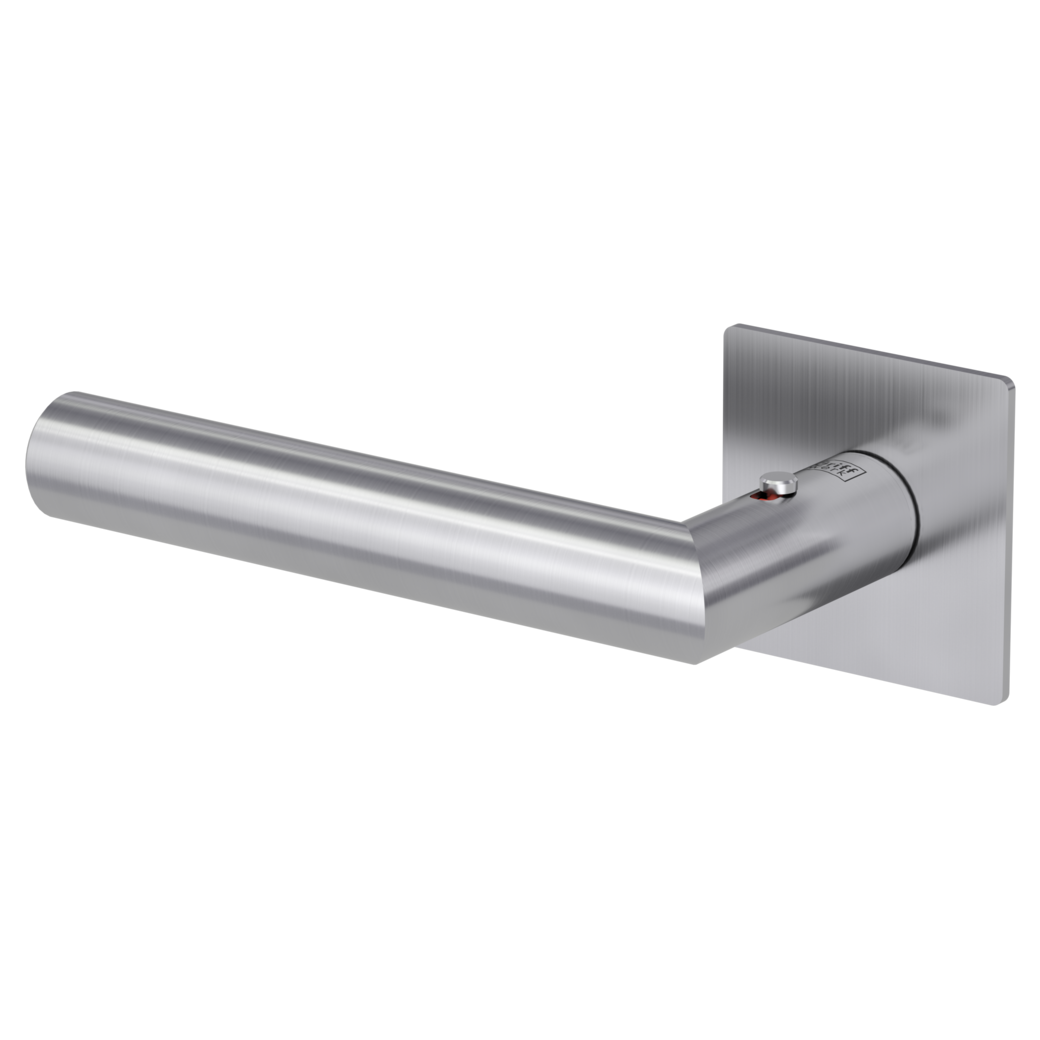 door handle set LUCIA PIATTA S QUATTRO flat rose rose set square smart2lock 2.0 L brushed steel