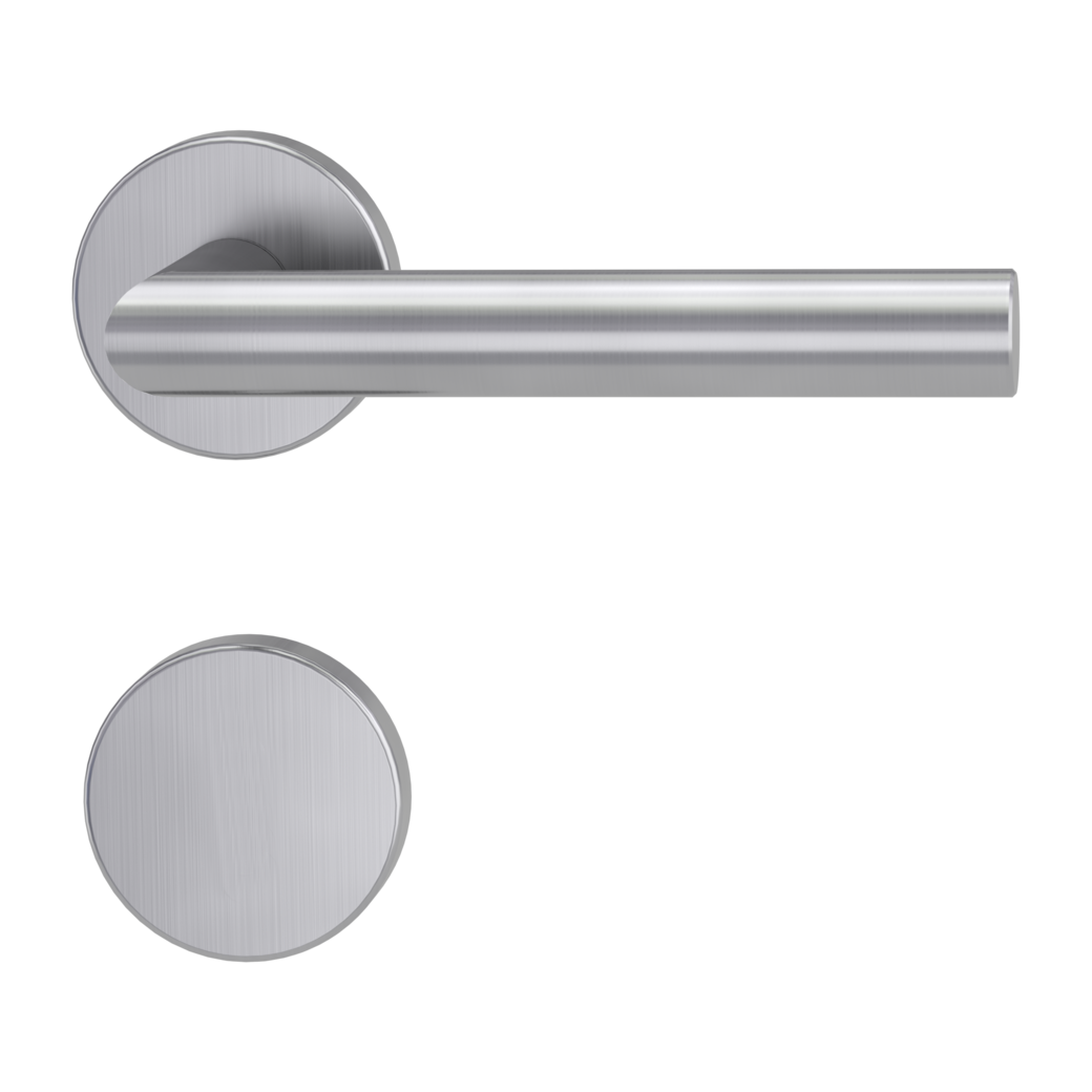 door handle set LUCIA clip on cl3 rose set round blank rose brushed steel