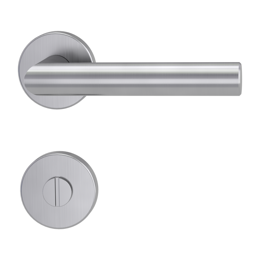 door handle set LUCIA clip on cl3 rose set round wc brushed steel