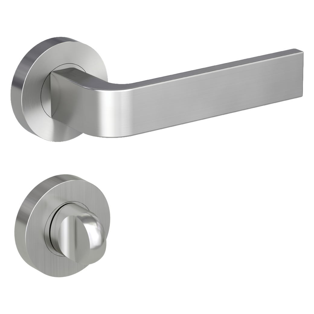 GRAPH door handle set Screw-on system GK4 round escutcheons WC velvet grey