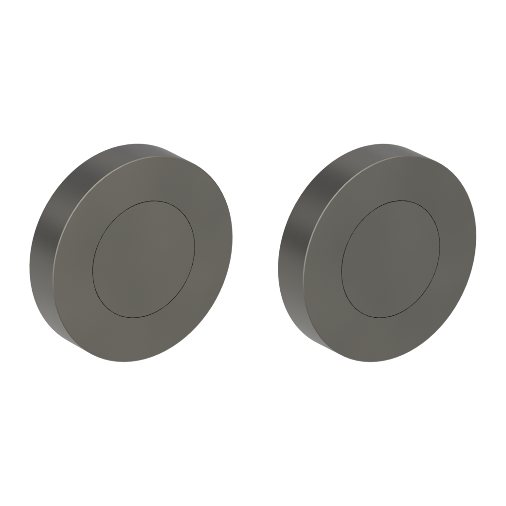 Pair of escutcheons zinc round blank escutcheon Screw-on system cashmere grey