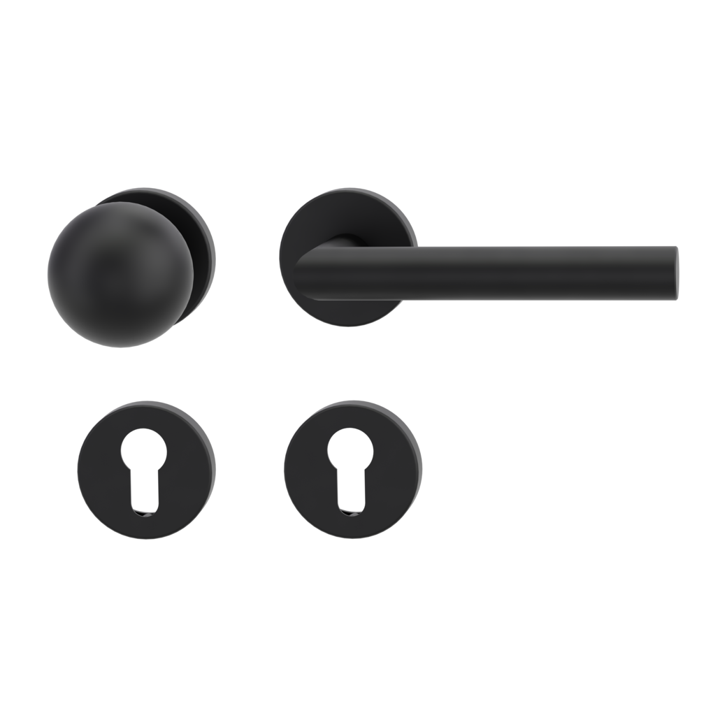 knob handle rose set LUCIA clip on cl3 rose set round knob R4 graphite black R