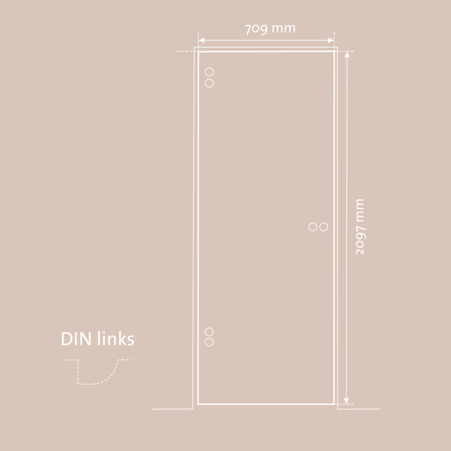 Detailed technical drawing in top view including dimensions of Jette glass revolving door