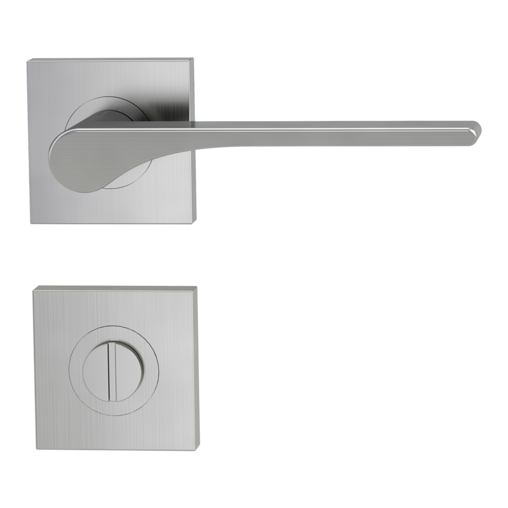 LEAF LIGHT door handle set Screw-on sys.GK4 straight-edged escut. WC velvet grey