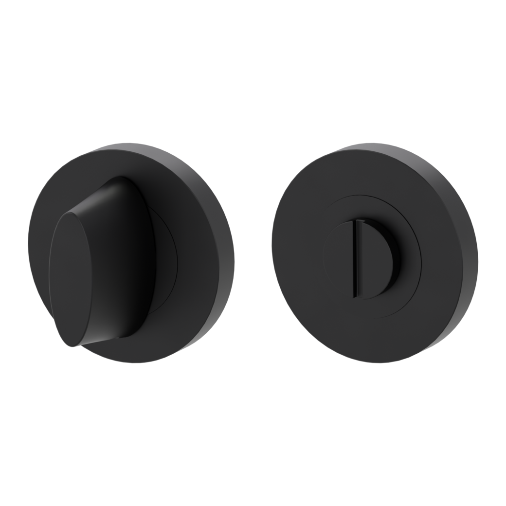 Pair of escutcheons round WC Screw-on system graphite black