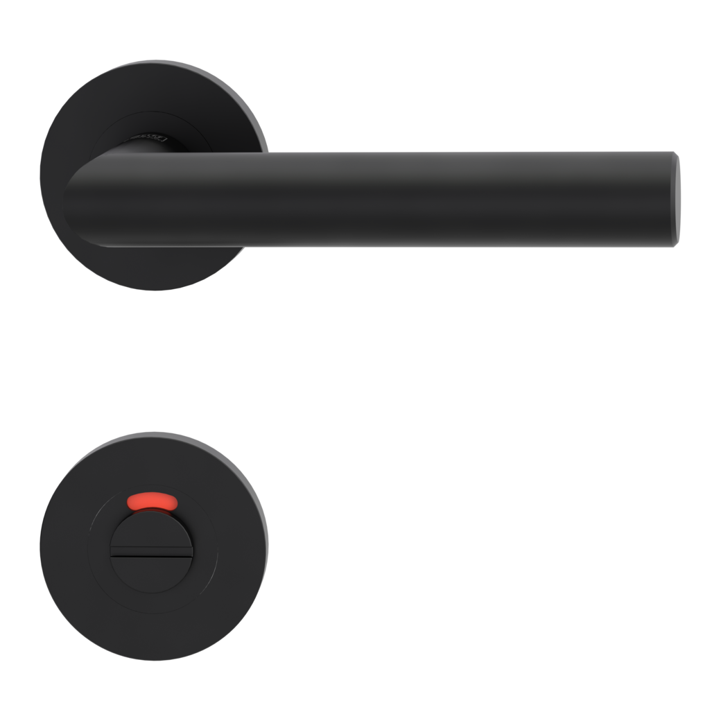 door handle set LUCIA PROF screw on cl3 rose set round wc red/white graphite black