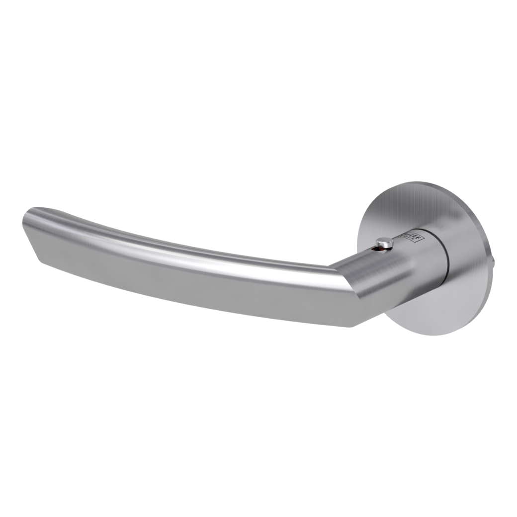 CRYSTAL PIATTA S door handle set Flat escutcheons round smart2lock 2.0 L satin stainless steel