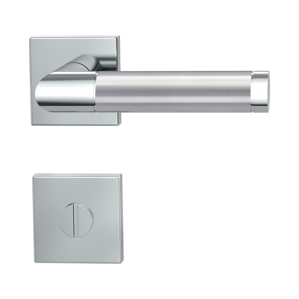 door handle set CHRISTINA QUATTRO clip on cl3 rose set square wc polished/brushed steel