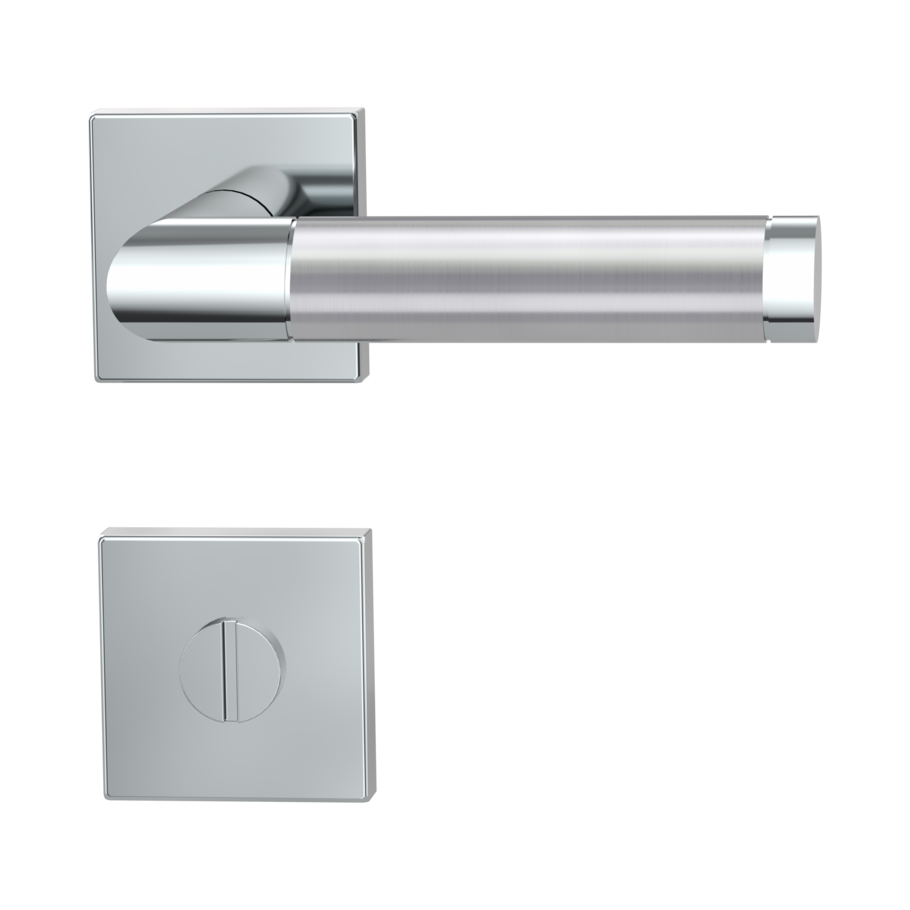 door handle set CHRISTINA QUATTRO clip on cl3 rose set square wc polished/brushed steel