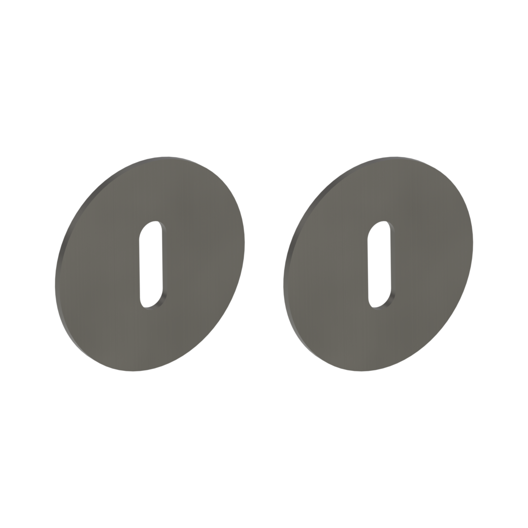 Pair of escutcheons round cipher bit Flat escutcheon cashmere grey